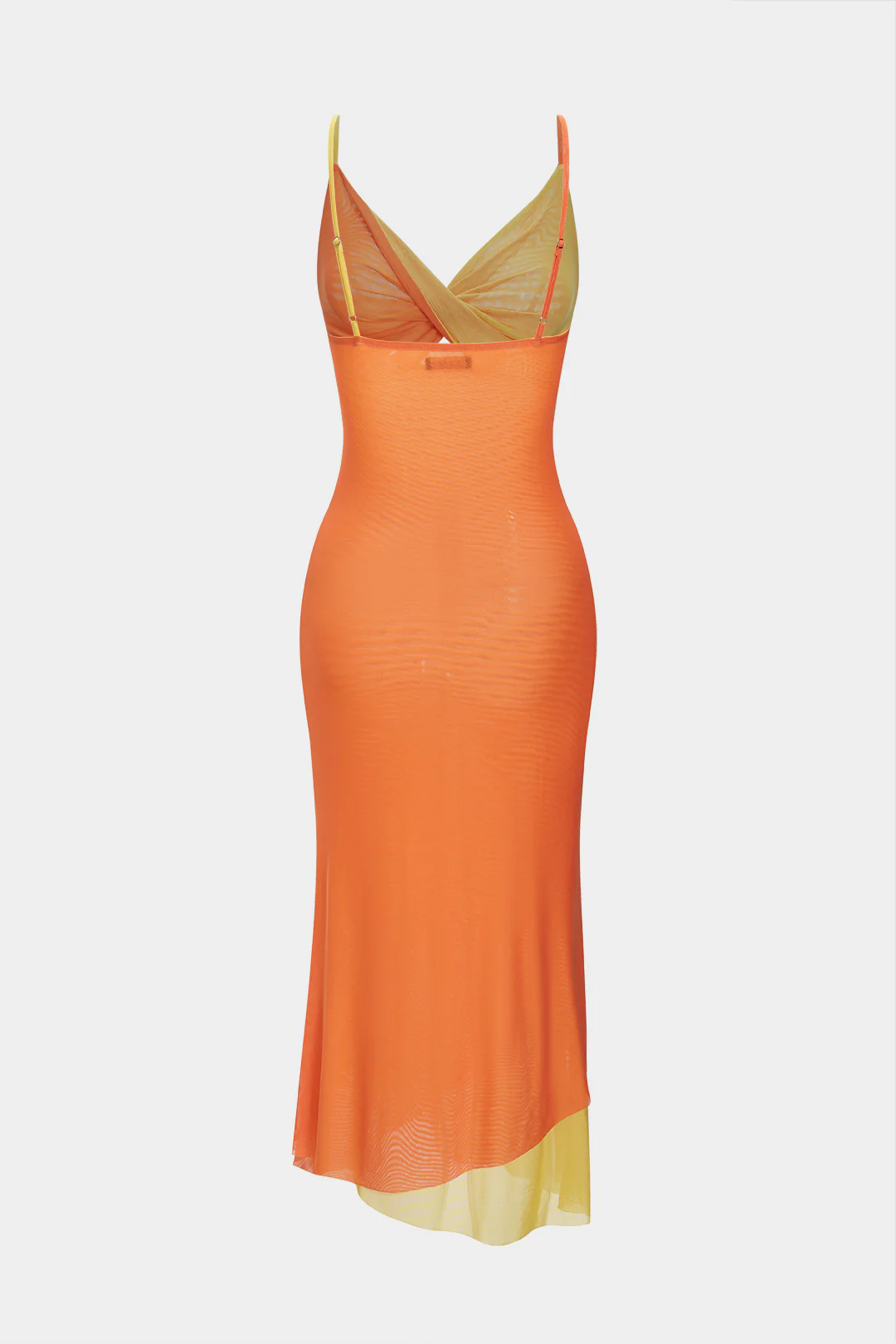 Mesh Patchwork Slip Sleeveless Twist Knot Maxi Dress - Flockneti