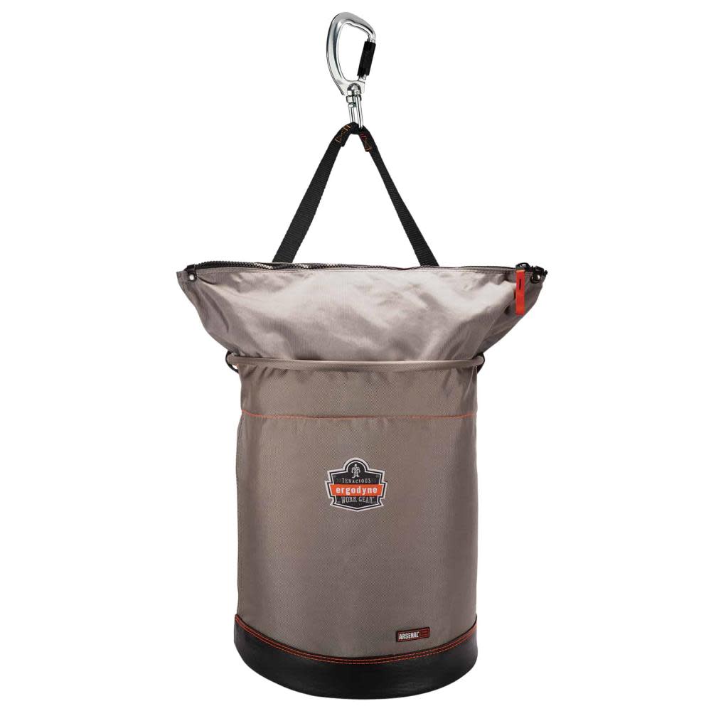 Ergodyne Hoist Bucket with Swiveling Carabiner XL Gray - Flockneti