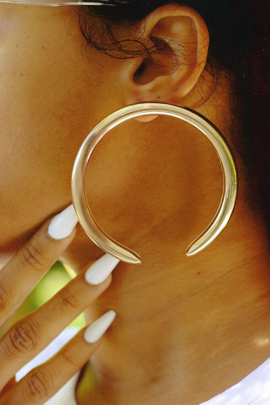 Metal Exaggerated Geometric Semicircular Earrings - Flockneti