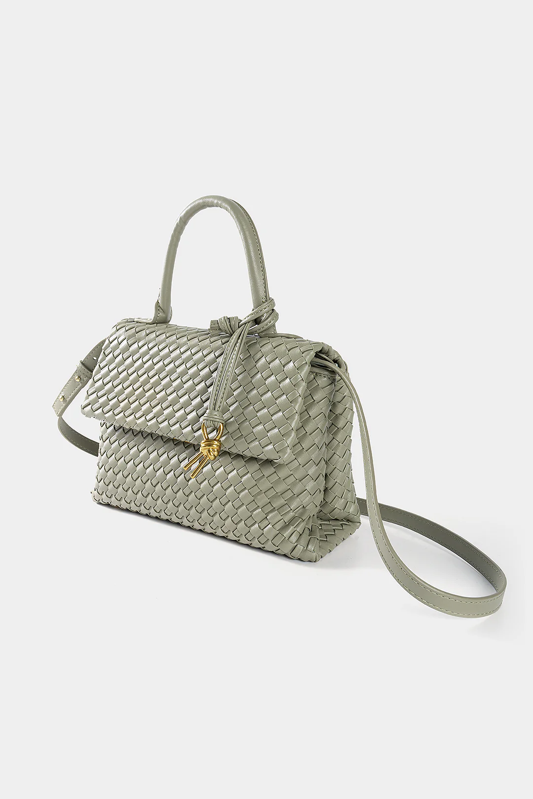 Faux Leather Woven Tote Bag - Flockneti