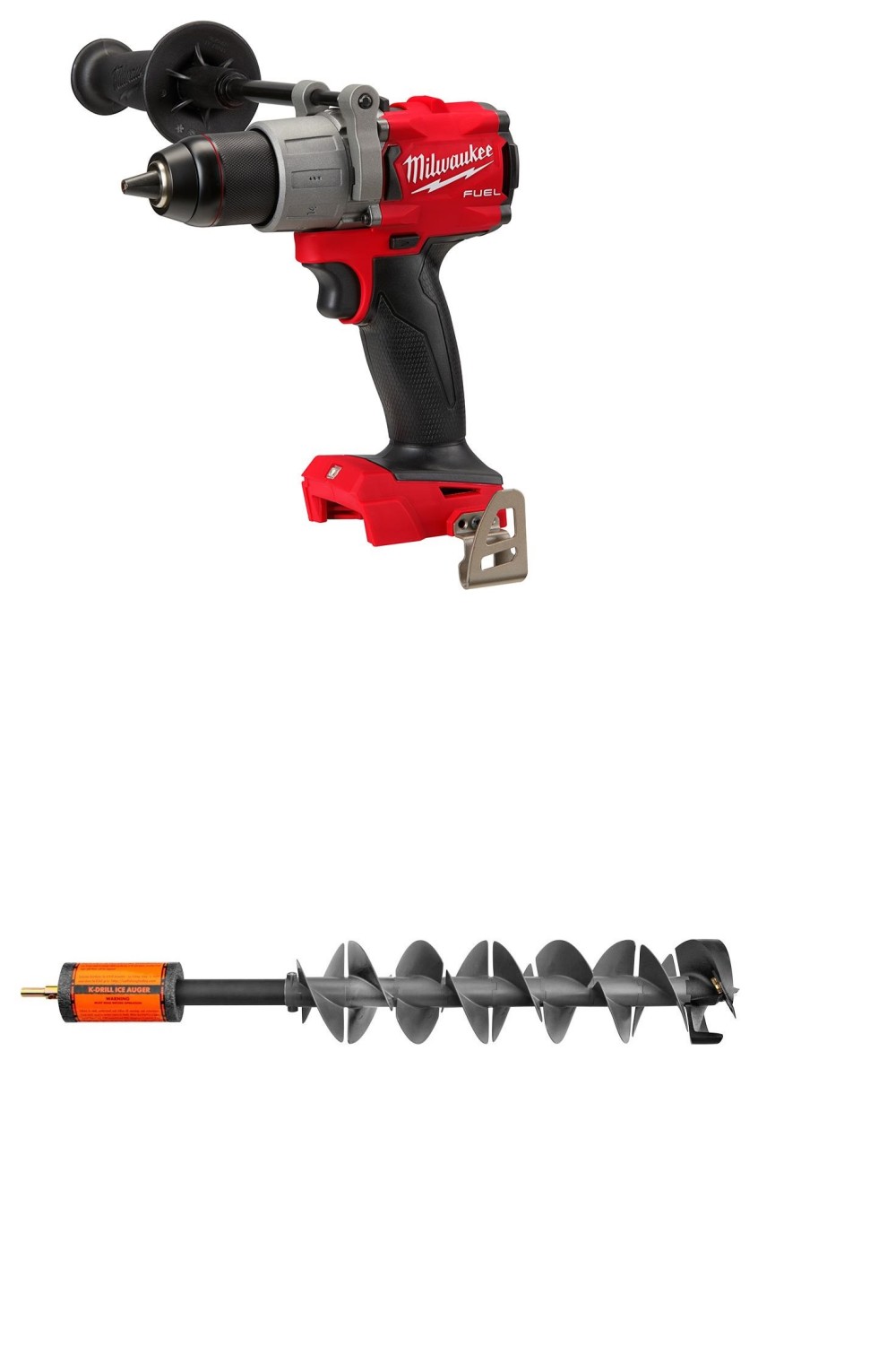 K-Drill 6″ Ice Auger with Milwaukee M18 FUEL 1/2″ Drill Driver Bare Tool Reconditioned - Flockneti