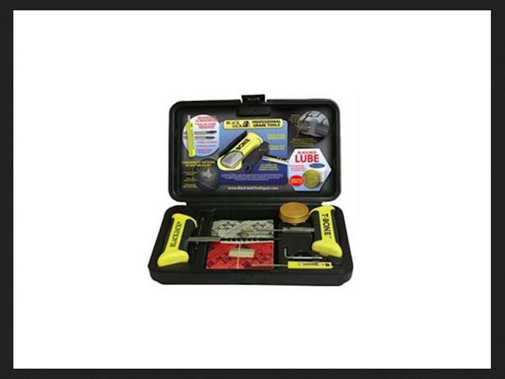 Black Jack Tire Repair Tire Repair Kit with T-Bone Handles & Screwdriver - Flockneti