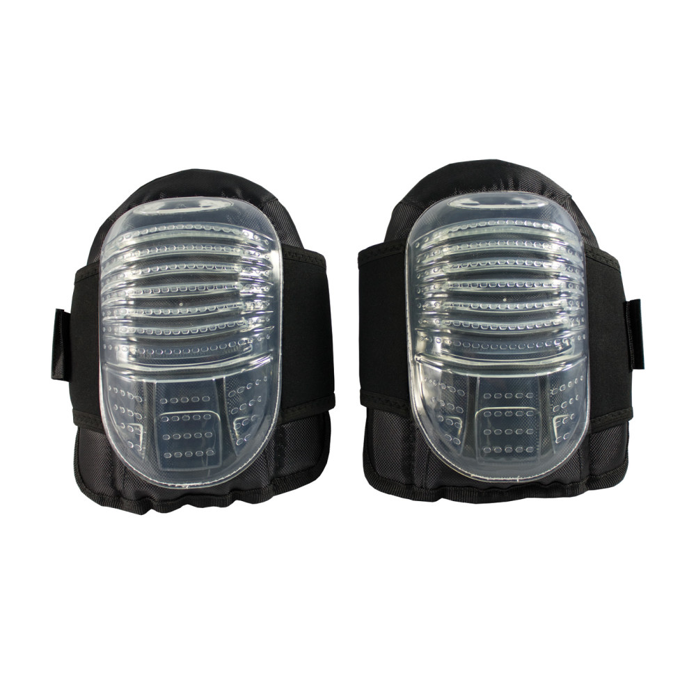 Protective Industrial Products Knee Pads Clear PVC Flat Cap Black Gel - Flockneti