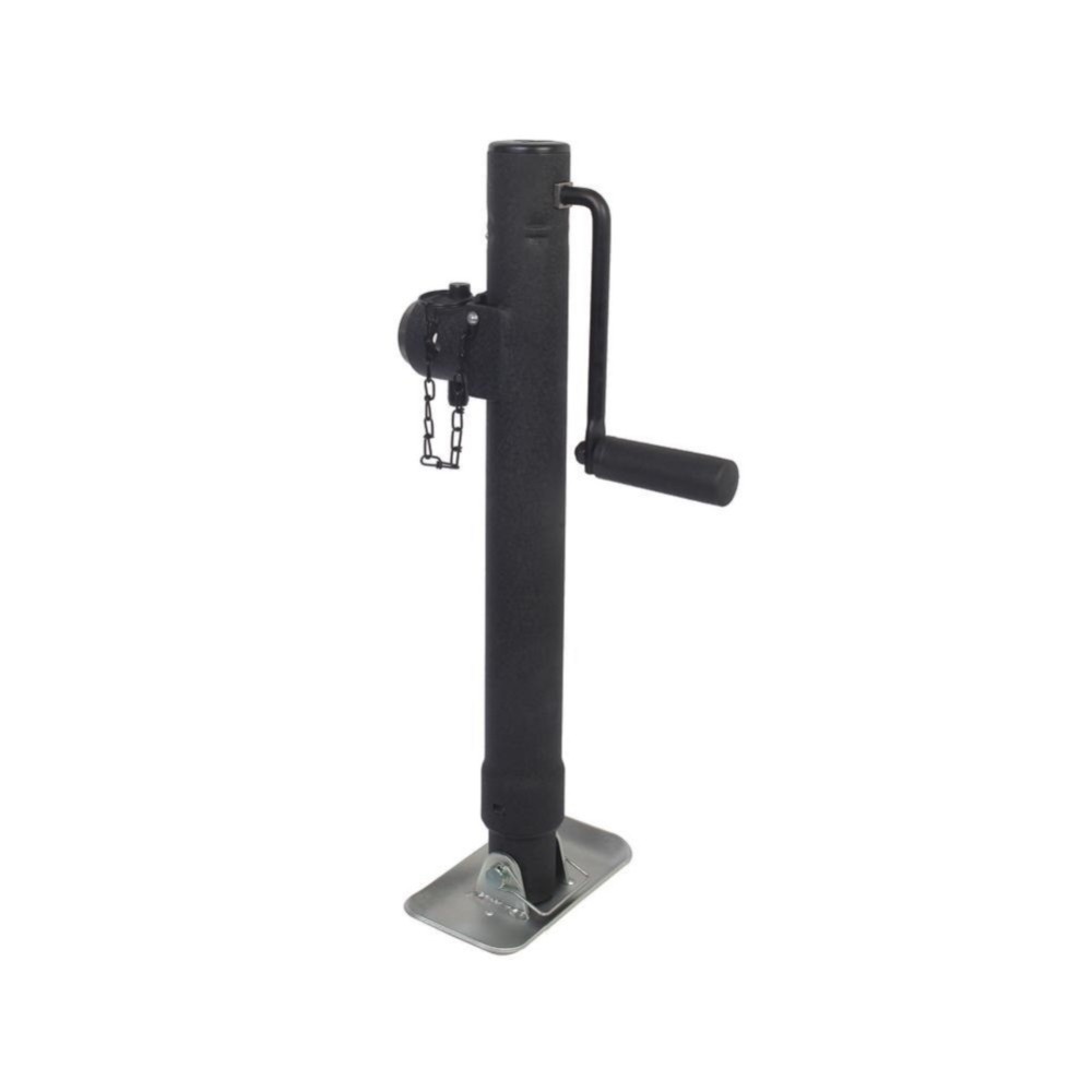 Trailer Valet Blackout 5000 lbs Side Wind Welded Pipe Mount Jack – 15 inch Travel - Flockneti