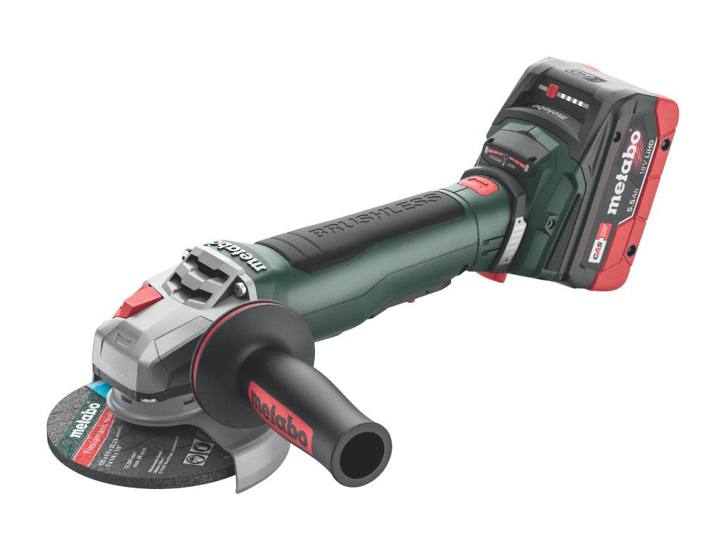Metabo WPB 18 LT BL 11-125 Quick 5.5Kit 4 1/2 / 5 Braking Angle Grinder Kit - Flockneti