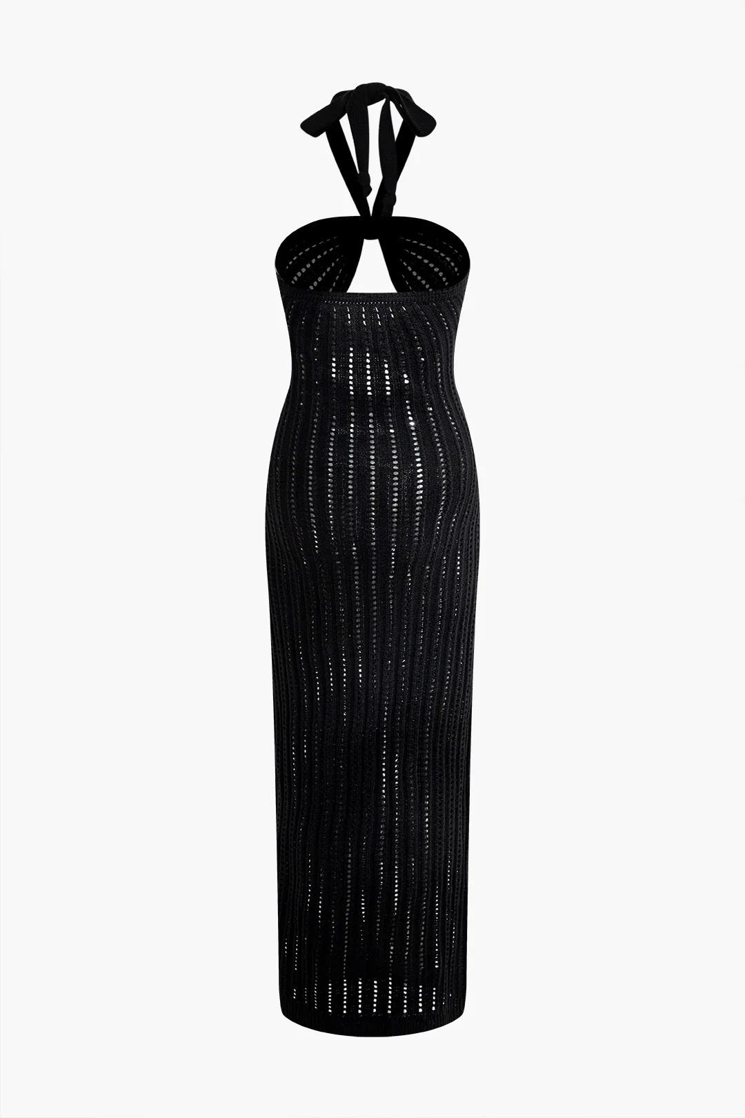 Halter Neck Cut Out Sleeveless Maxi Dress - Flockneti