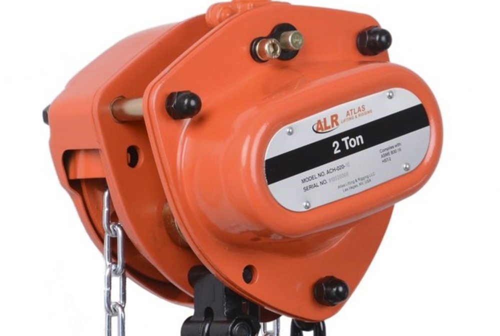 Atlas Lifting and Rigging Chain Hoist 2 Ton 15′ Chain with Overload Protection - Flockneti