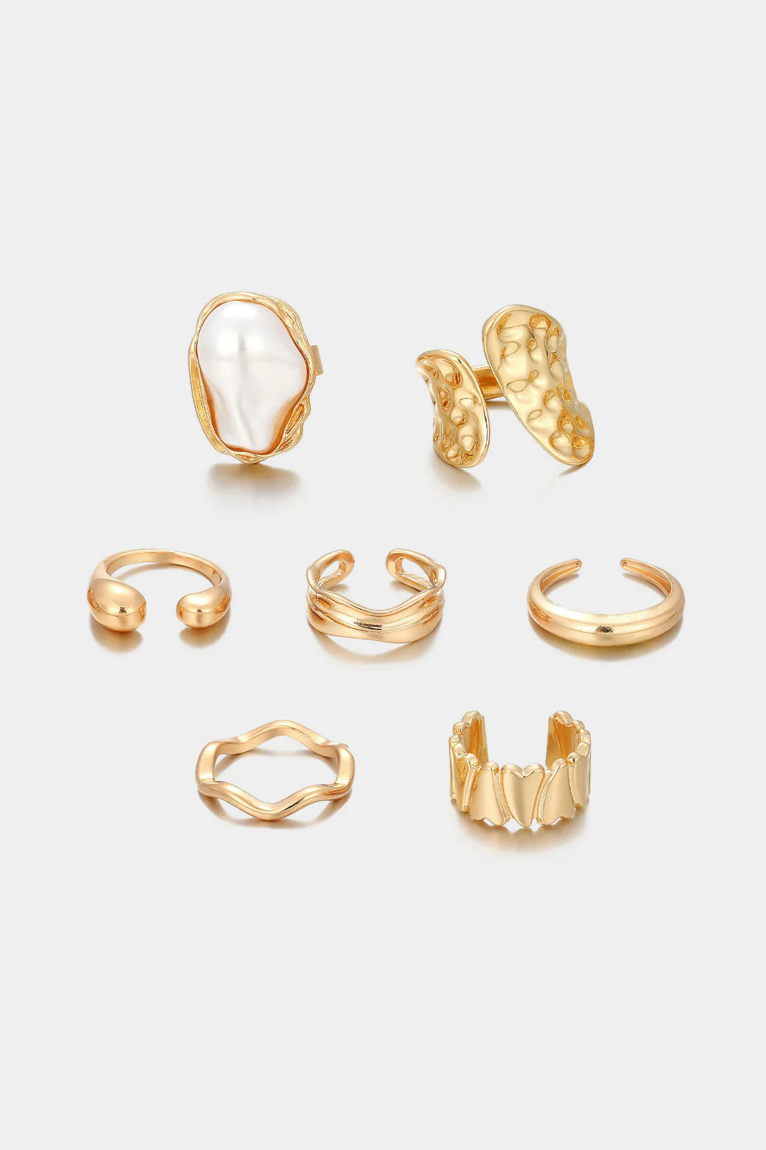 Alloy Irregular Geometric Rings - Flockneti