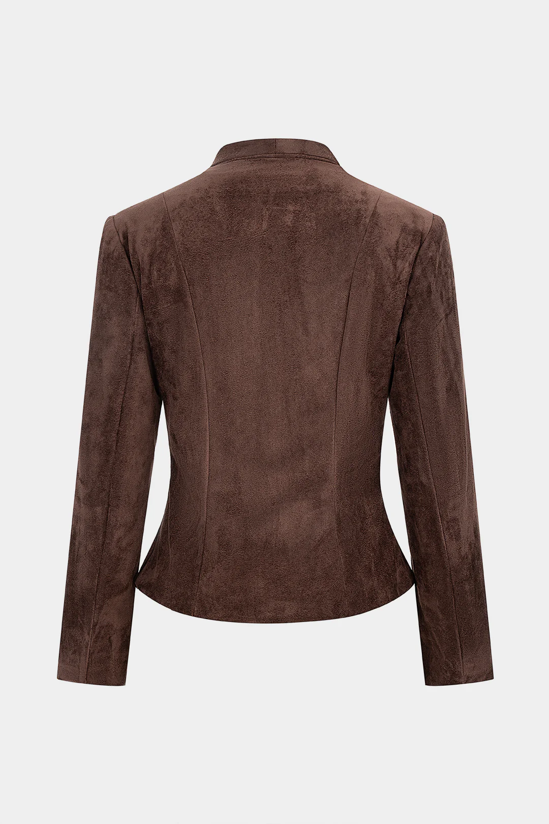 Suede Button Long Sleeve Jacket - Flockneti