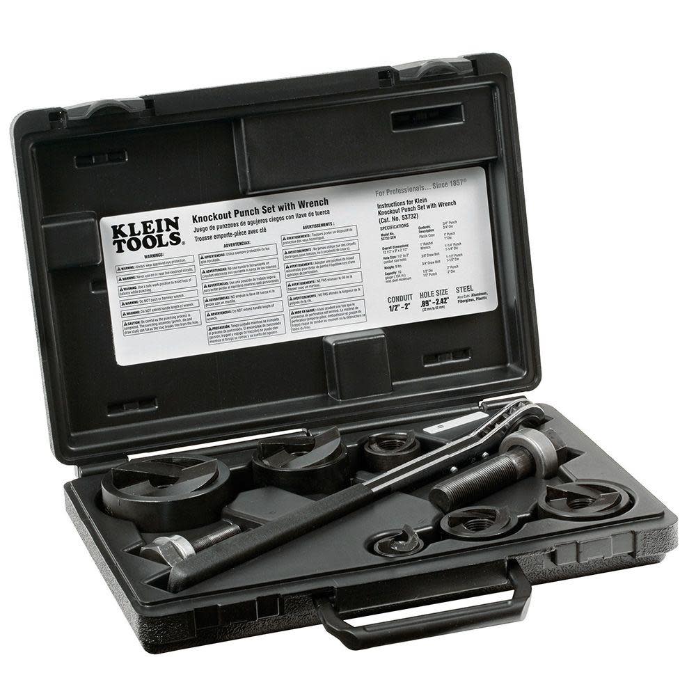 Klein Tools Knockout Punch Set with Wrench - Flockneti