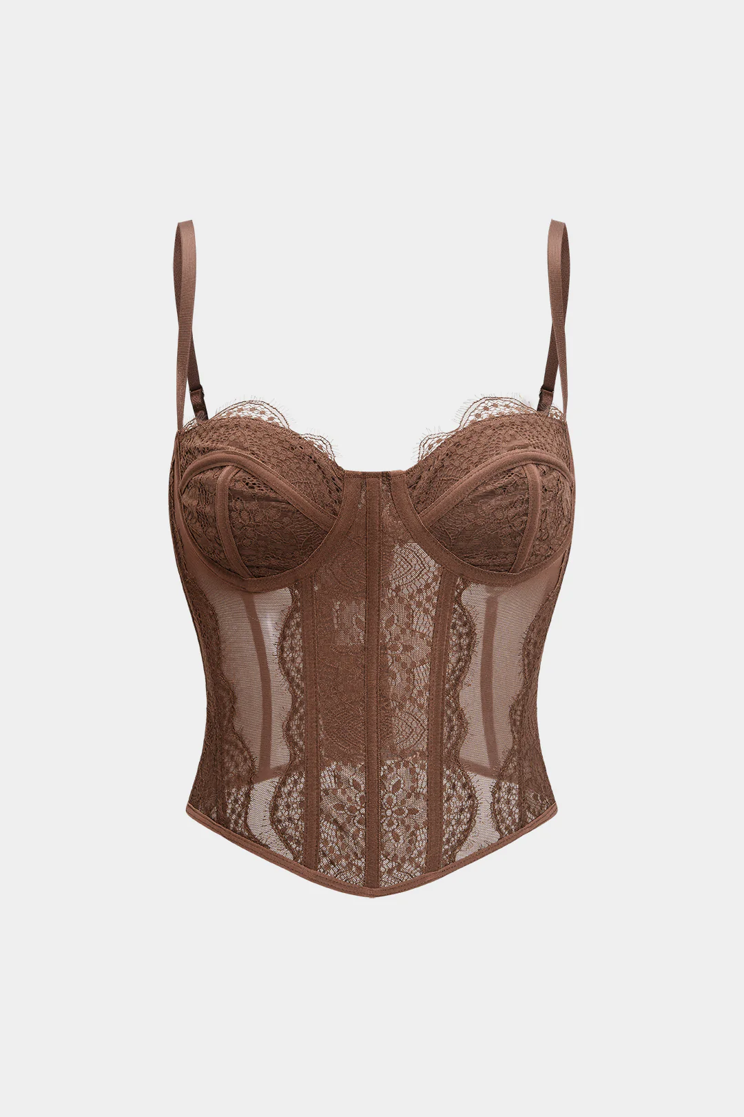 Mesh Patchwork Bustier Corset Cami Top - Flockneti
