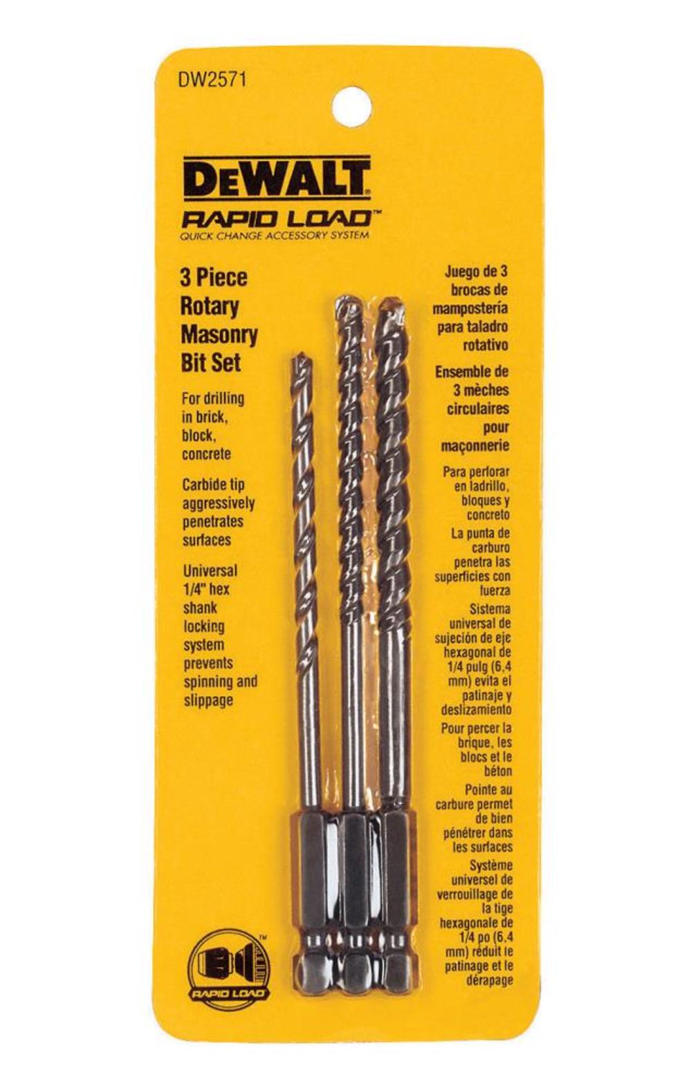 DEWALT 3 Piece Masonry Bit Set - Flockneti