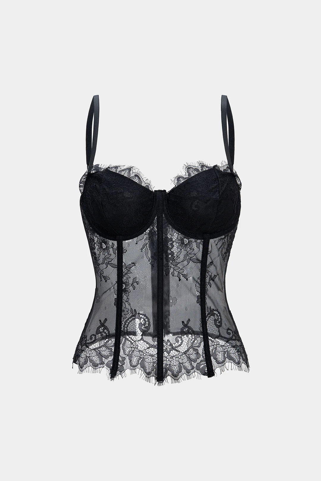 Sheer Lace Corset Cami Top - Flockneti