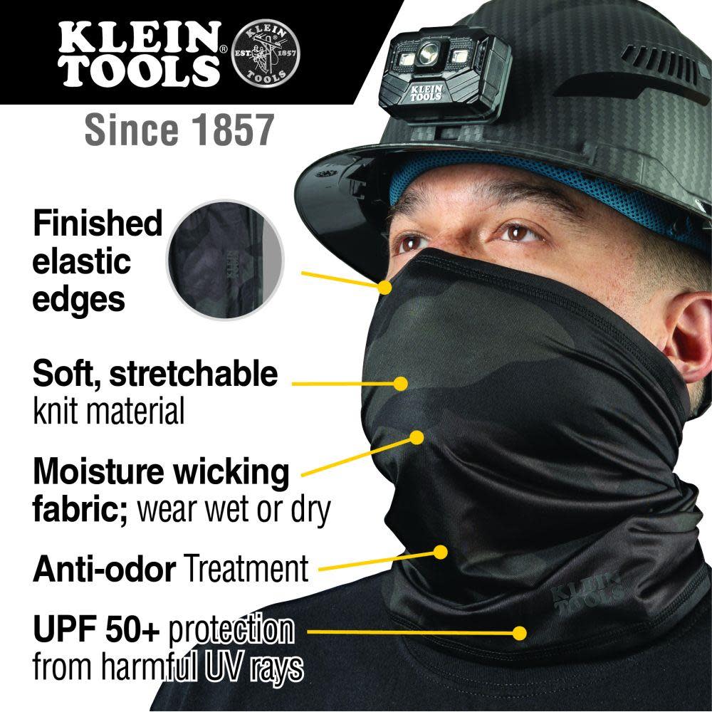 Klein Tools Neck and Face Cooling Band Camo Black - Flockneti