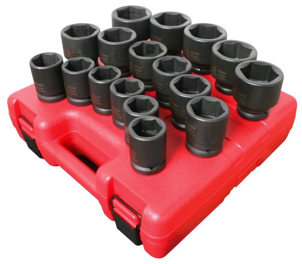 Sunex 3/4 In. Metric Heavy Duty Impact Socket Set 17 pc. - Flockneti