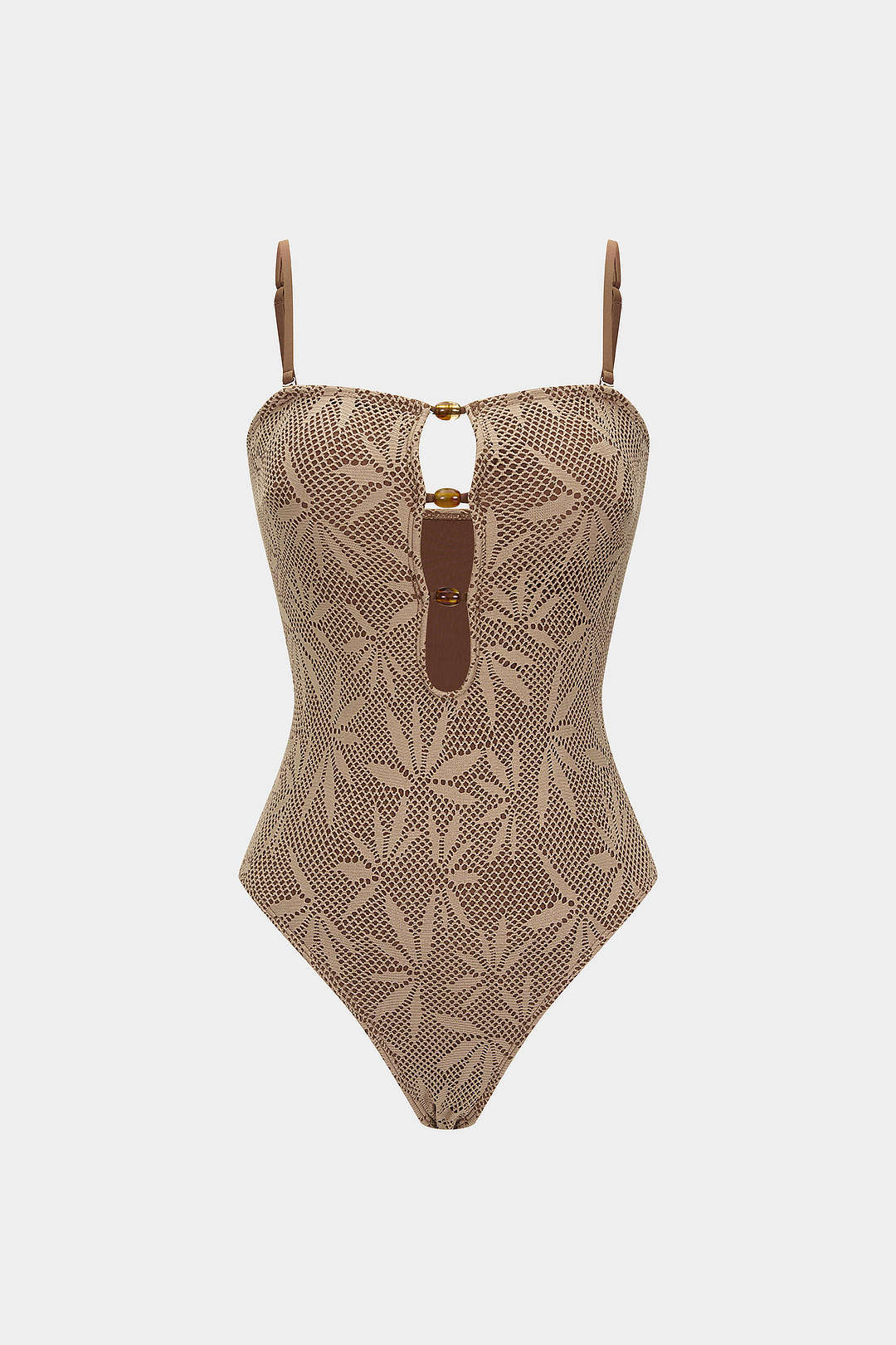 Beaded Backless Slip One-Piece Swimsuit - Flockneti