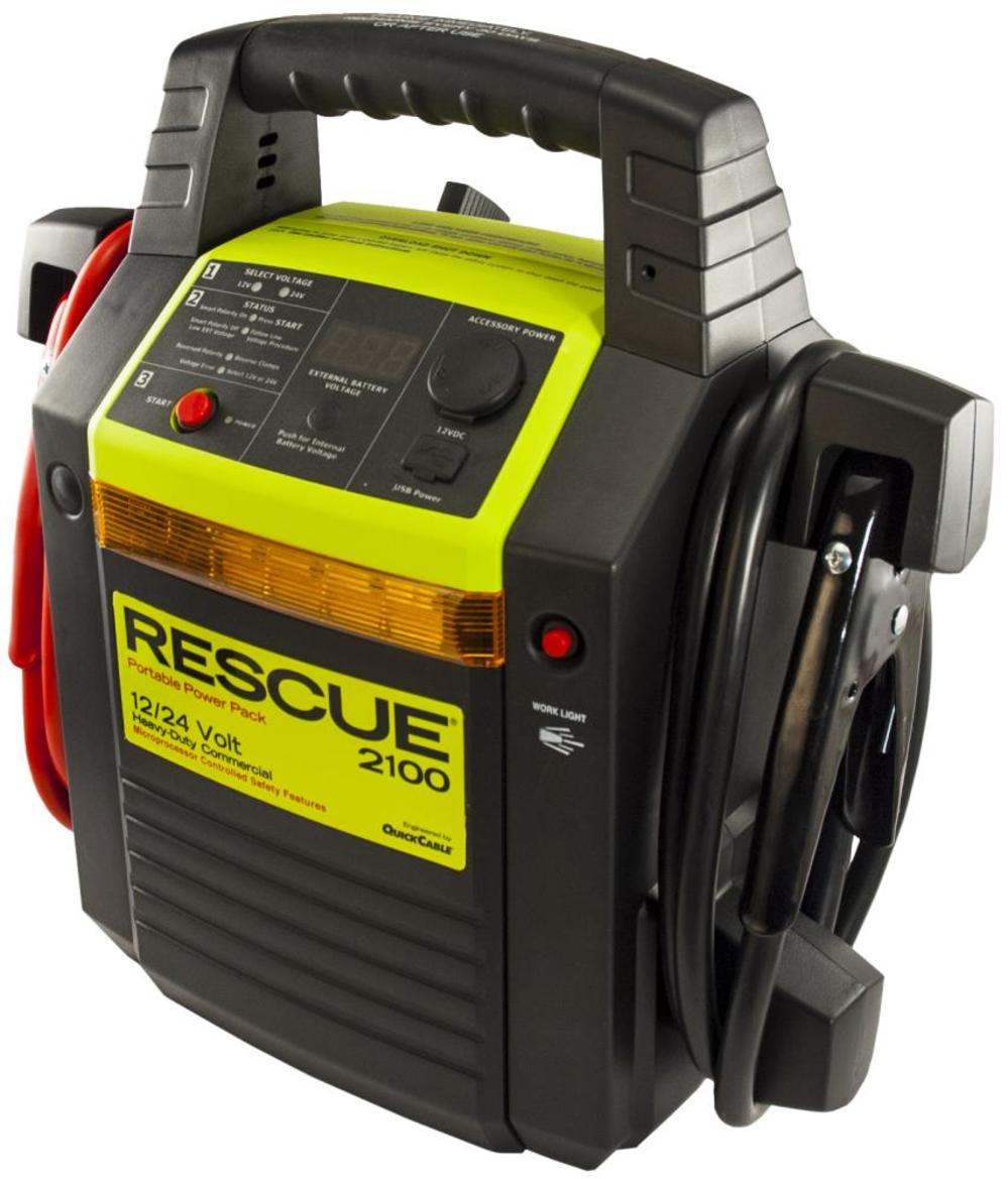 Quick Cable 12/24V 400 Amp 2 gal Cable with Light RESCUE Booster Pack with 62 In. Cables - Flockneti
