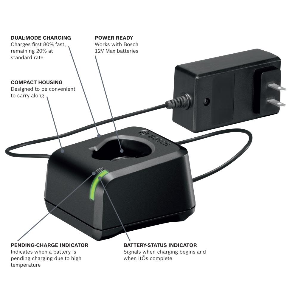 Bosch 12V Max Lithium-Ion Battery Charger - Flockneti