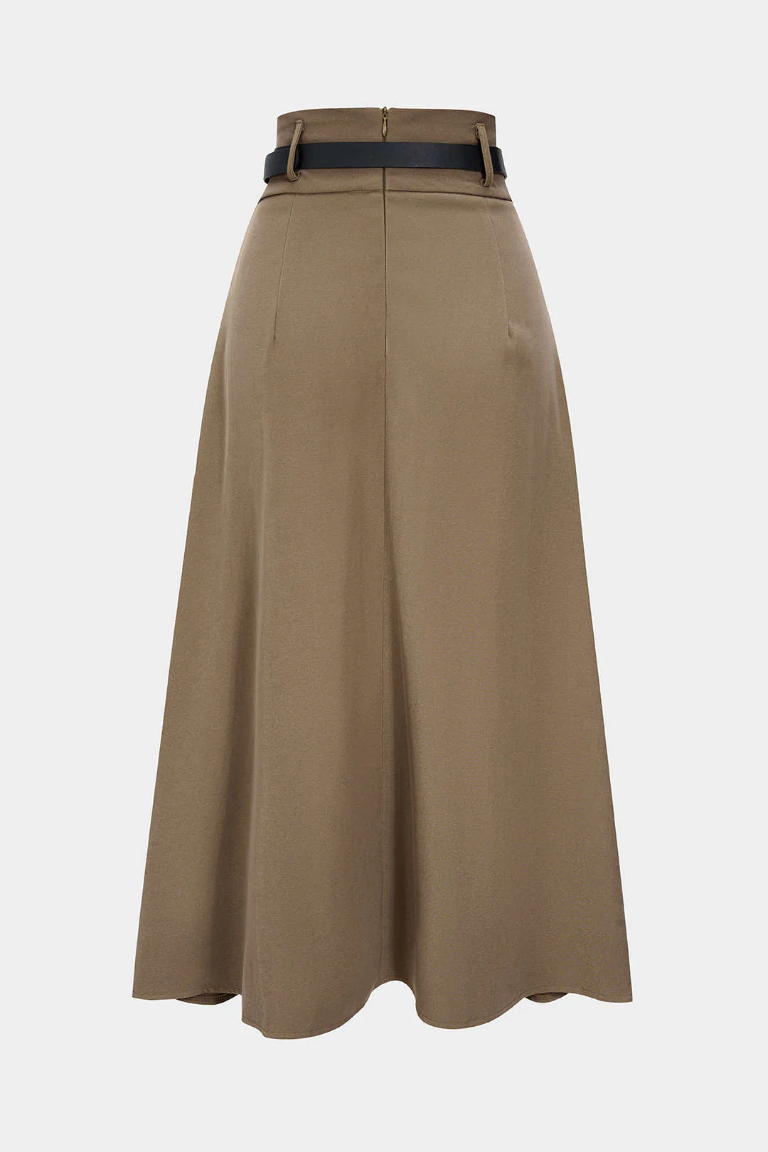 Belted Asymmetrical Ruched High Waist Skirt - Flockneti