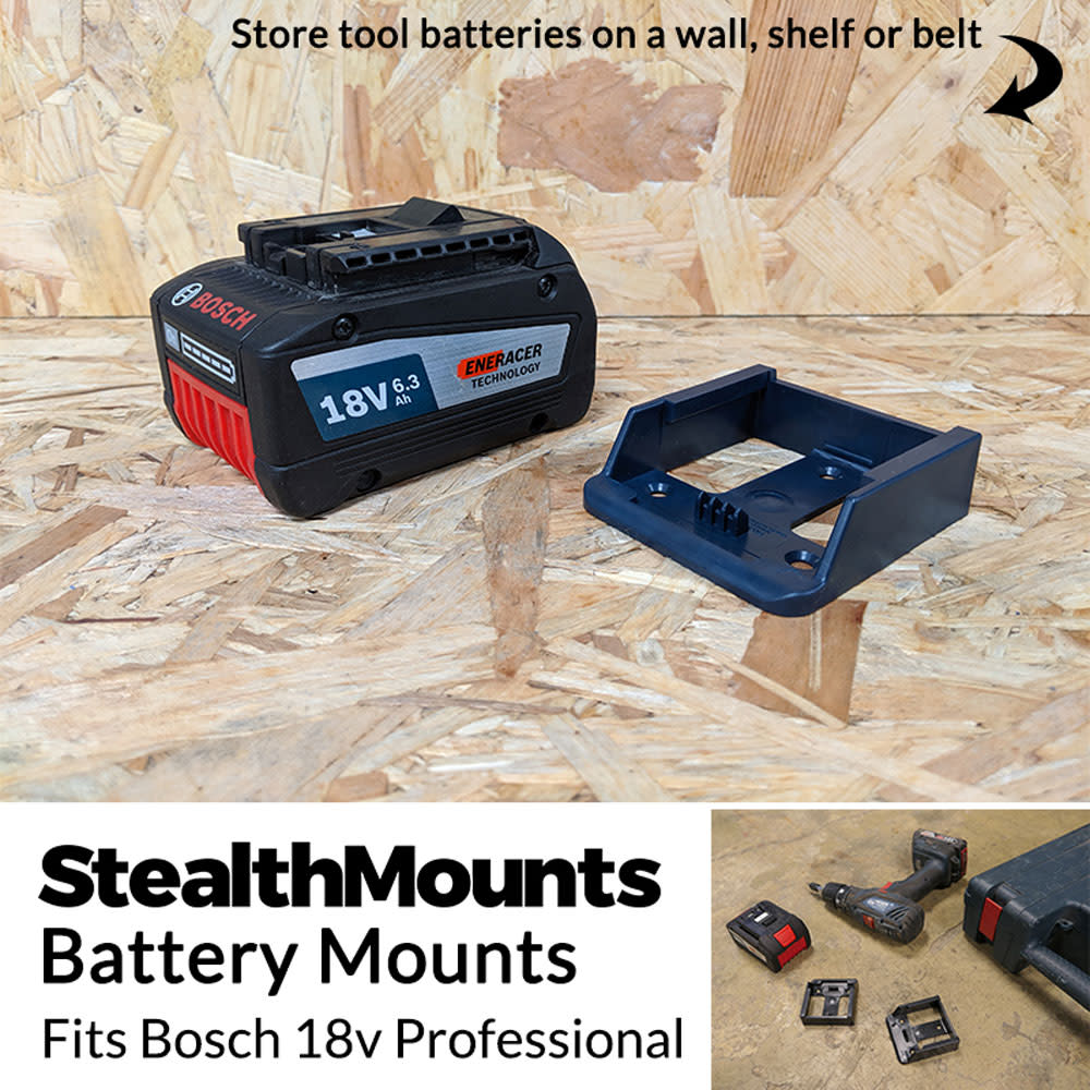 Stealthmounts Battery Mount Bosch 18V Blue 6pk - Flockneti