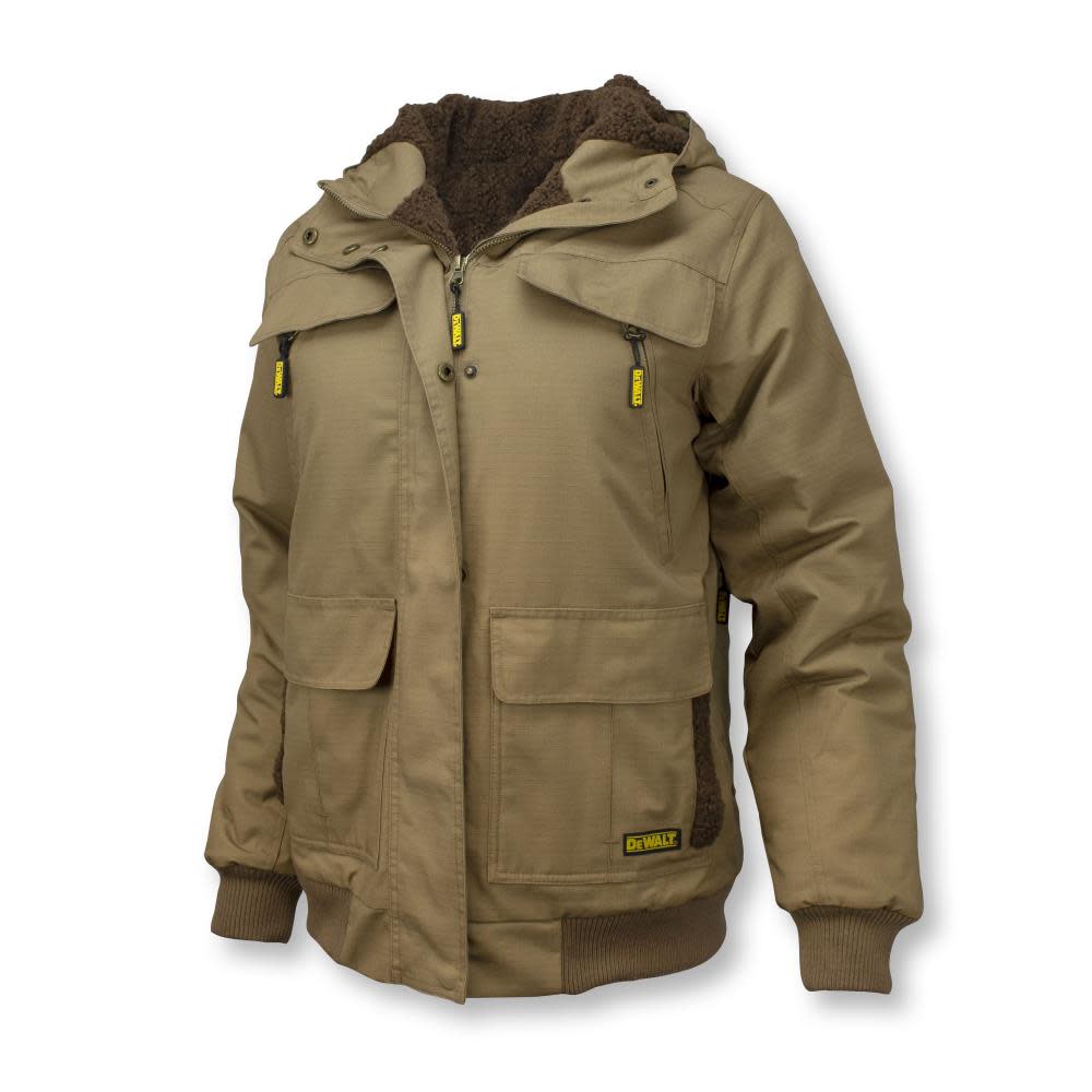 DEWALT Womens Rip Stop Canvas Heated Kit Jacket with Battery/Charger/Adapter XL - Flockneti