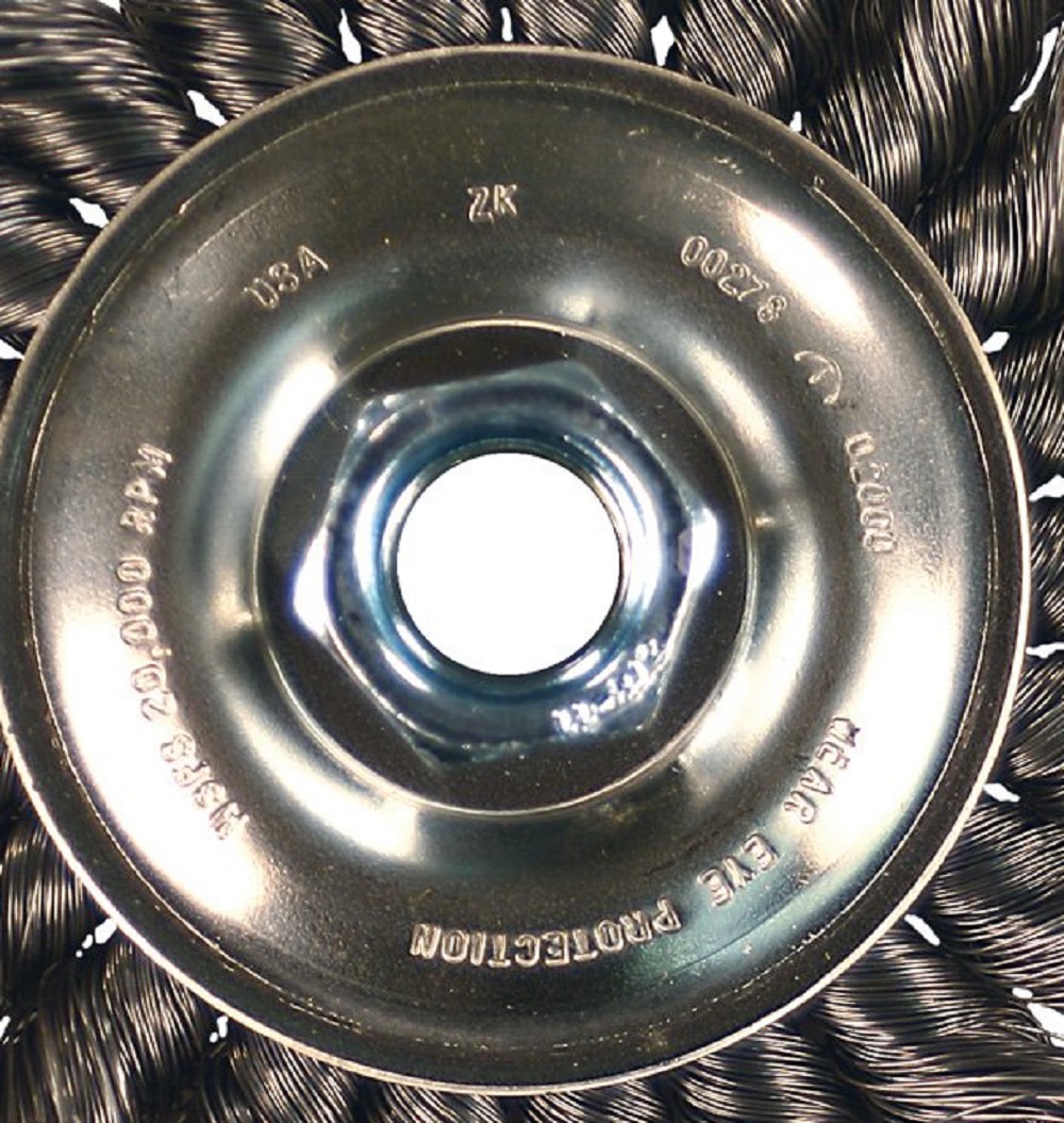 Pferd P.O.P. 4″ Standard Twist Knot Wheel – .014 SS Wire 5/8-11 Thread - Flockneti