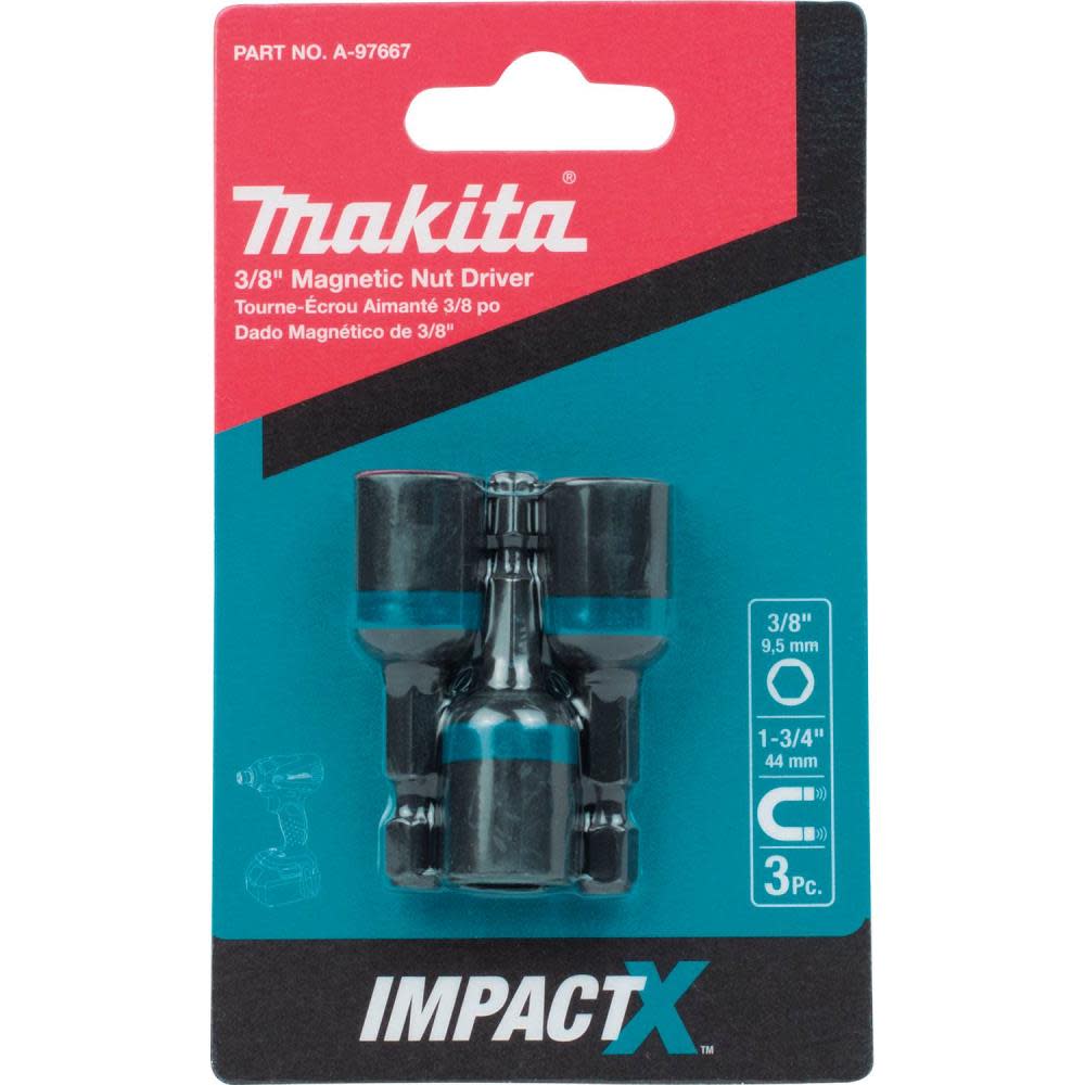 Makita Impact X 3/8 x 1-3/4 Magnetic Nut Driver 3/pk - Flockneti