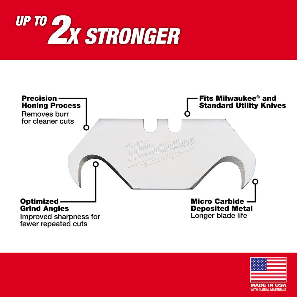 Milwaukee 50-Piece Hook Utility Knife Blades with Dispenser - Flockneti