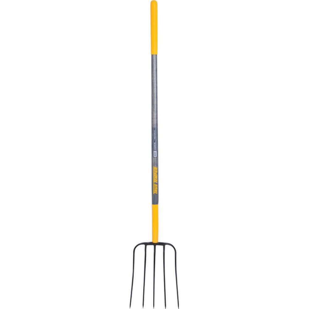 True Temper 5-Tine Forged Manure Fork with Cushion End Grip-on Handle - Flockneti
