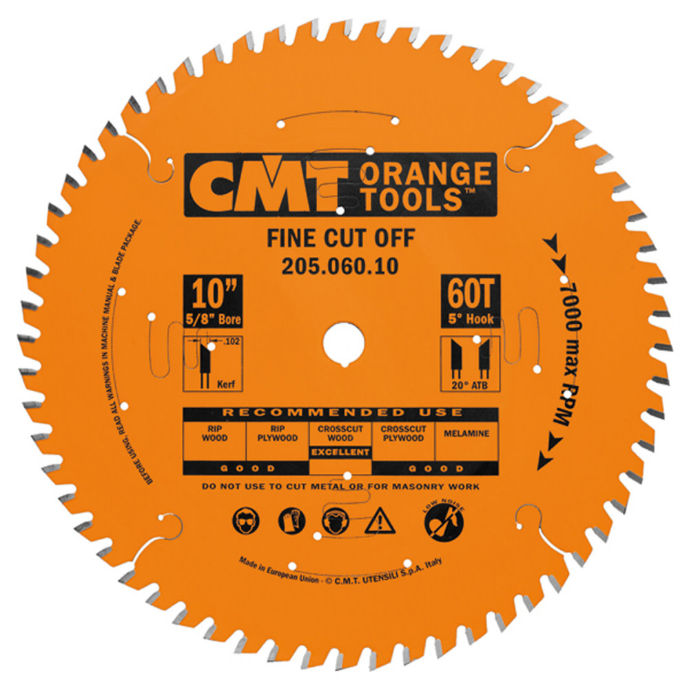 CMT 10 In x 60 x 5/8 In Industrial Cut-Off ATB Blade - Flockneti