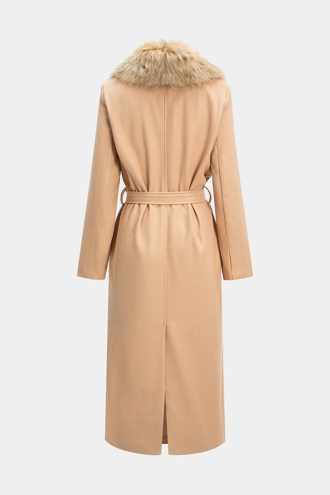 Woolen Tie-Up Long Sleeve Coat - Flockneti
