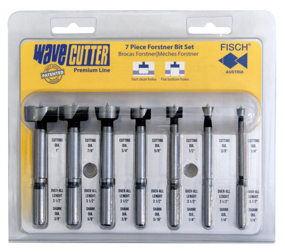 Fisch 7 pc. Wave Cutter Forged Forstner Bit Set – Fractional - Flockneti