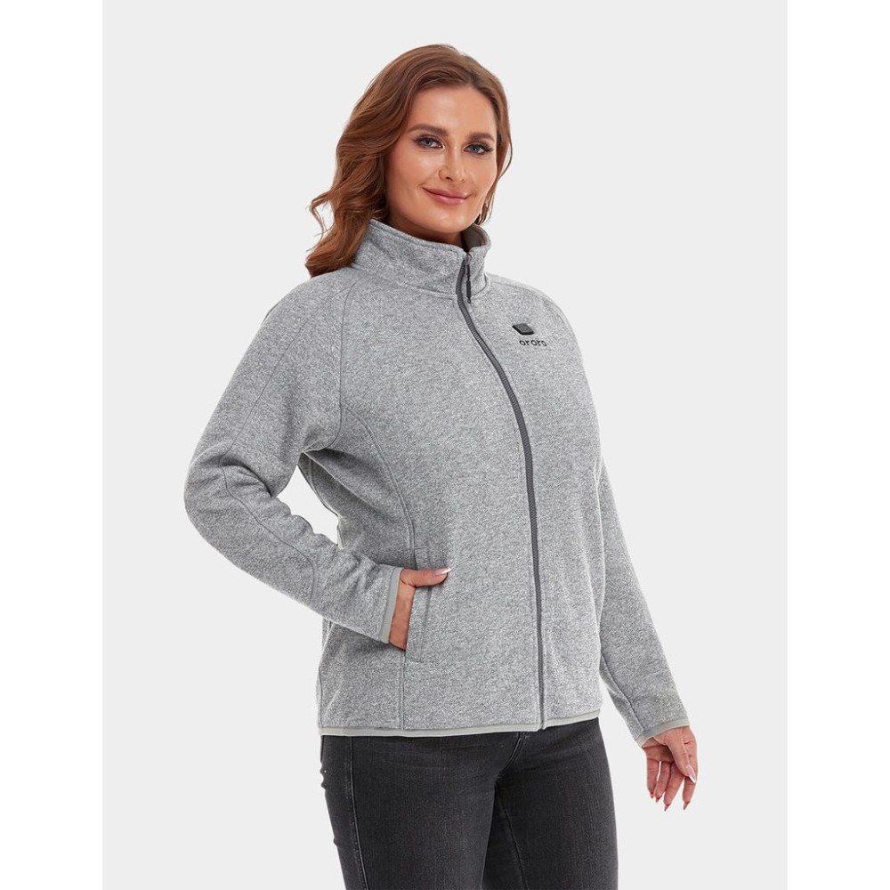 ORORO Womens Flecking Gray Heated Fleece Jacket Kit XL - Flockneti