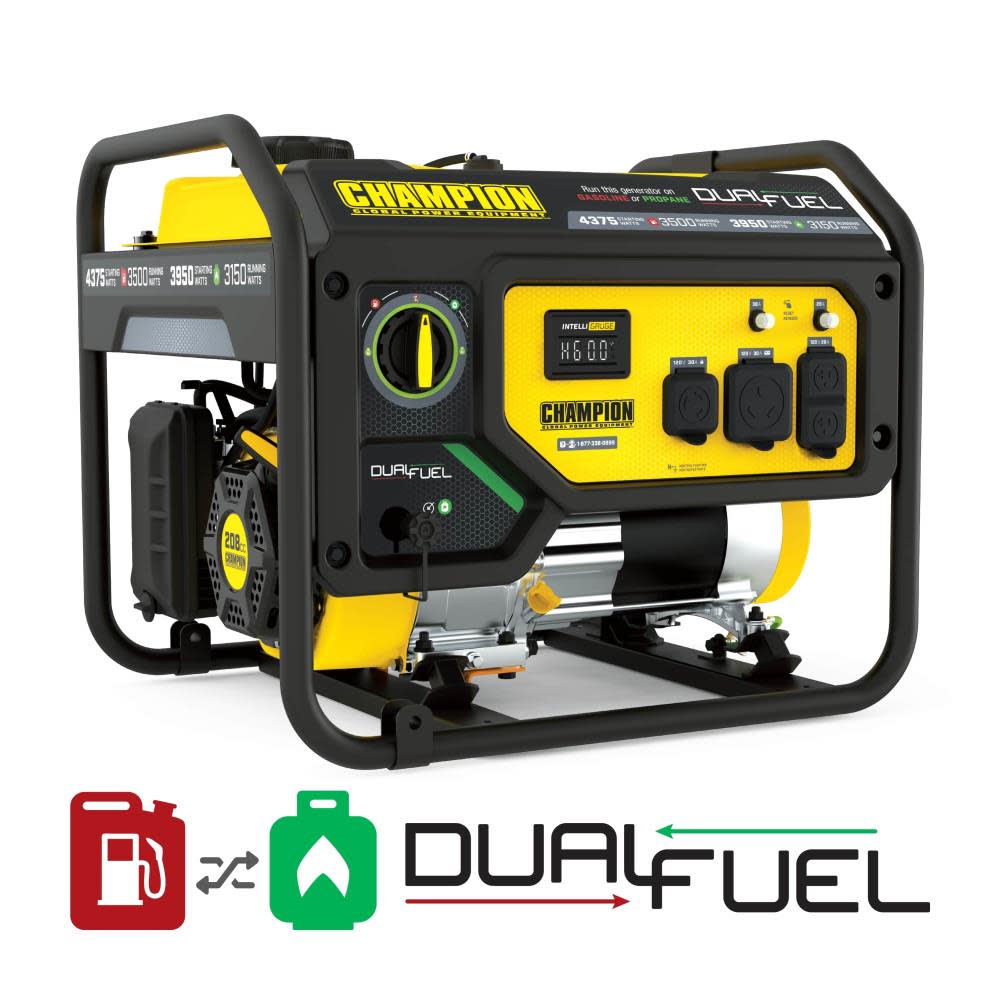 Champion Power Equipment Generator Dual Fuel Portable 3500 Watt - Flockneti