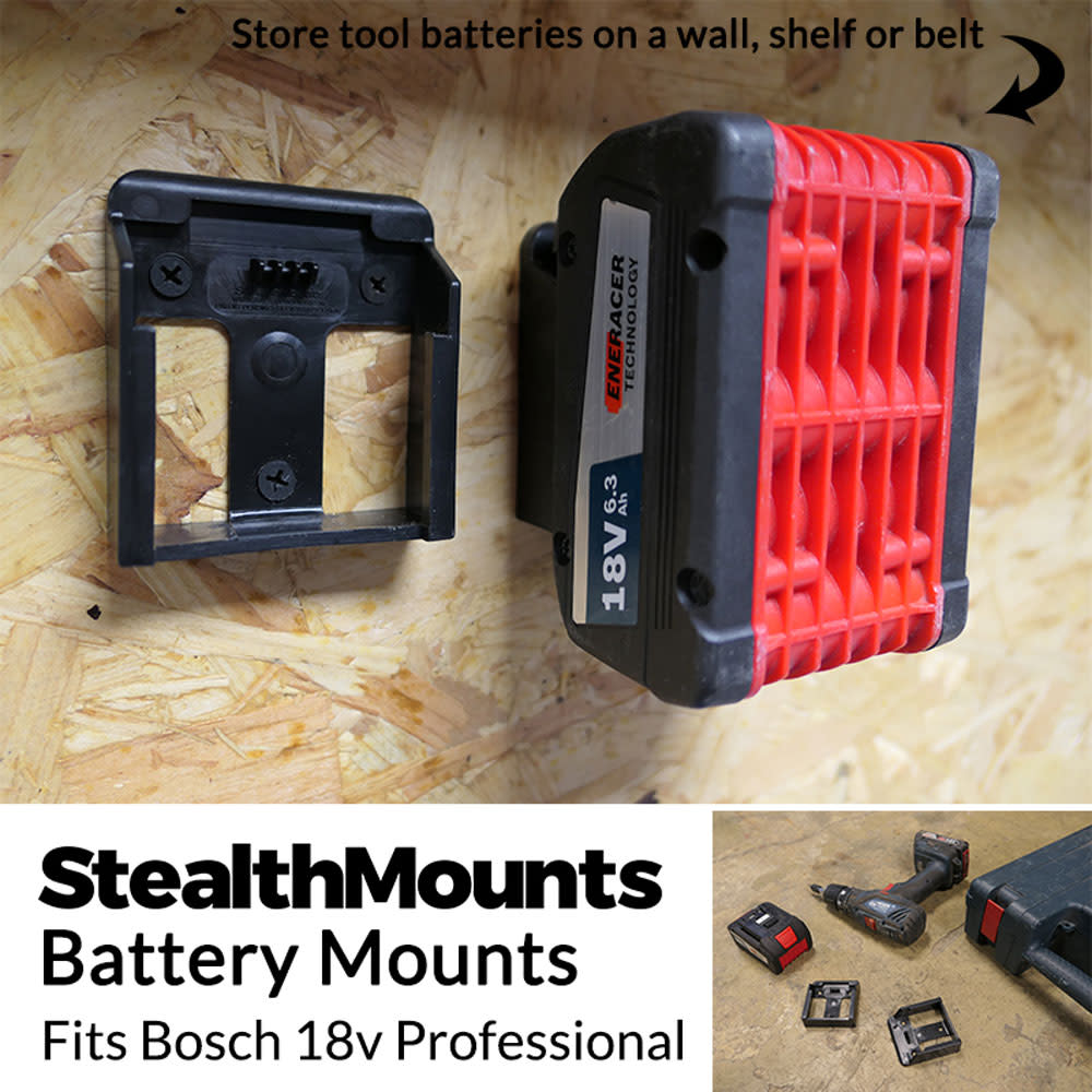 Stealthmounts Battery Mount Bosch 18V Black 6pk - Flockneti
