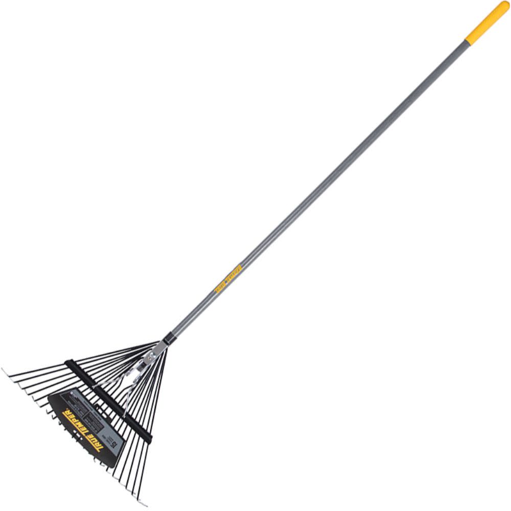 True Temper 22-Tine Steel Leaf Rake with Hardwood Handle - Flockneti