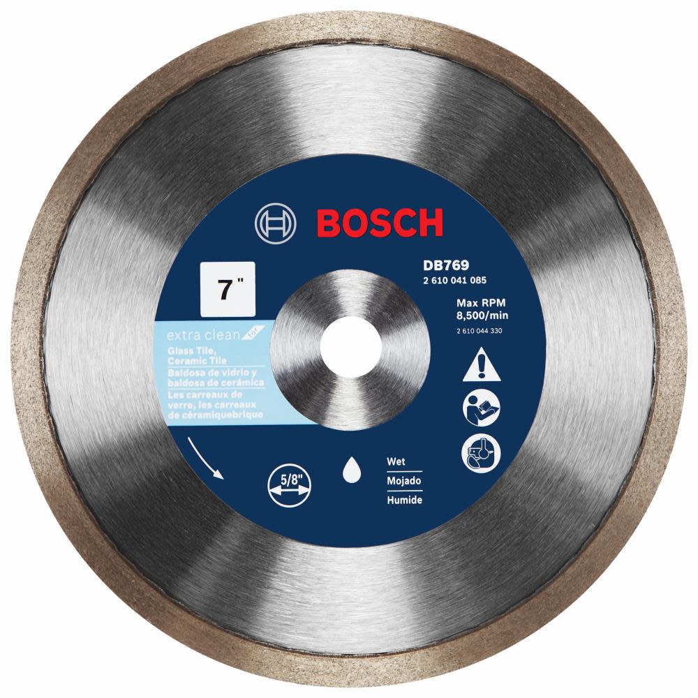 Bosch 7 In. Rapido Premium Continuous Rim Diamond Blade for Glass Tile - Flockneti