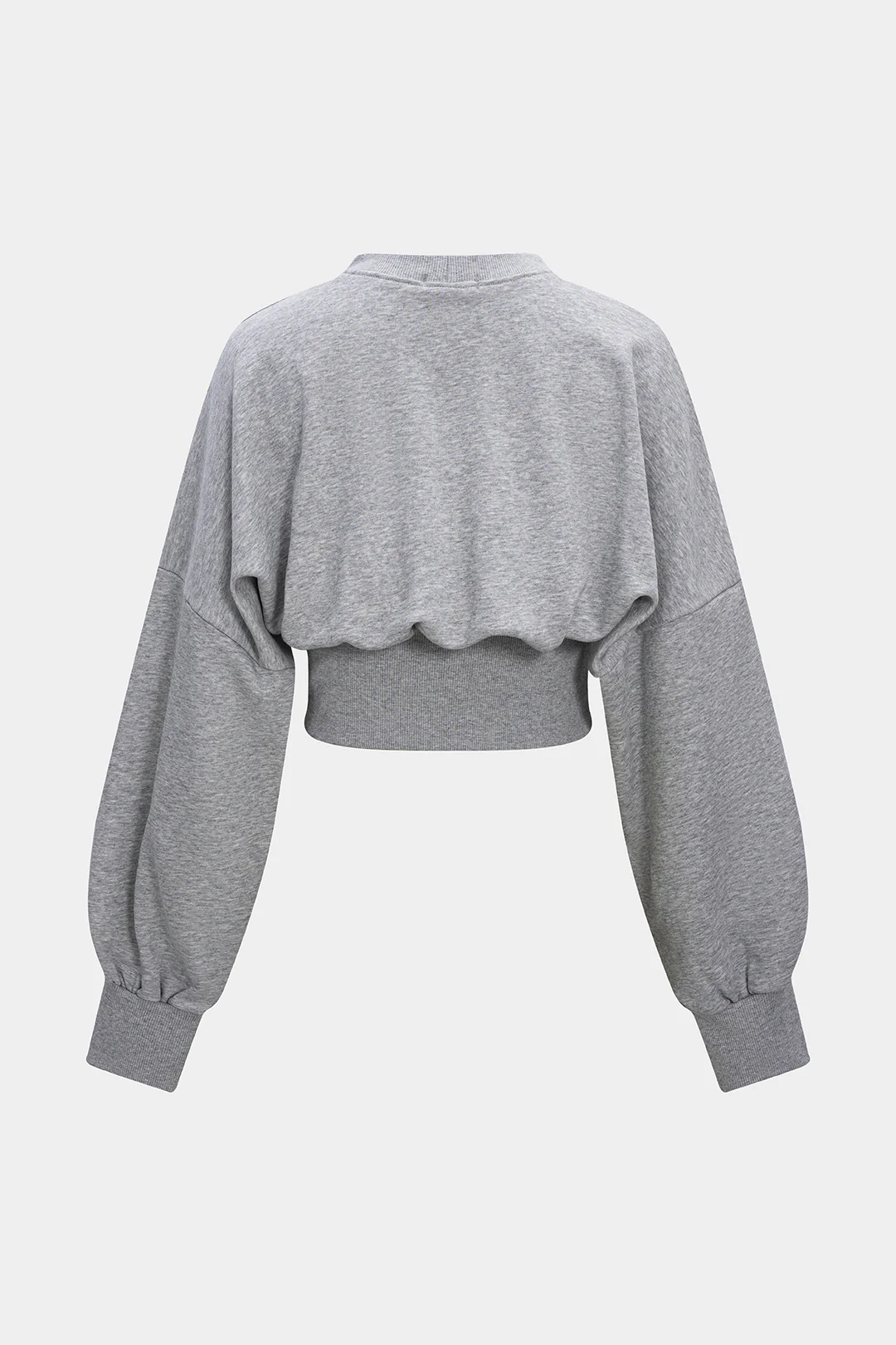 Round Neck Lantern Sleeve Sweatshirt - Flockneti