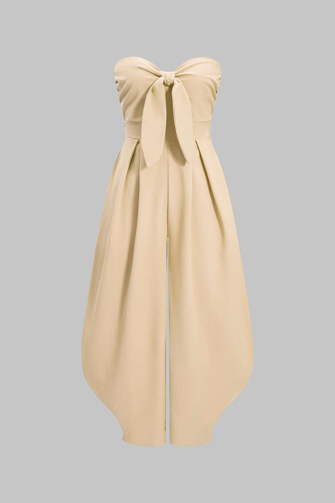Strapless Tie-Up Ruched Sleeveless Jumpsuit - Flockneti