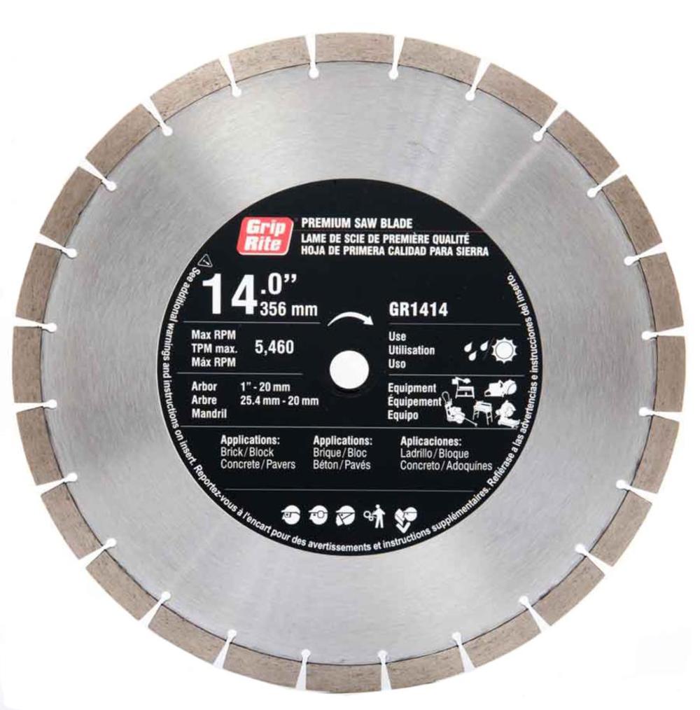 Grip Rite 14-in Wet or Dry Segmented Diamond Circular Saw Blade - Flockneti