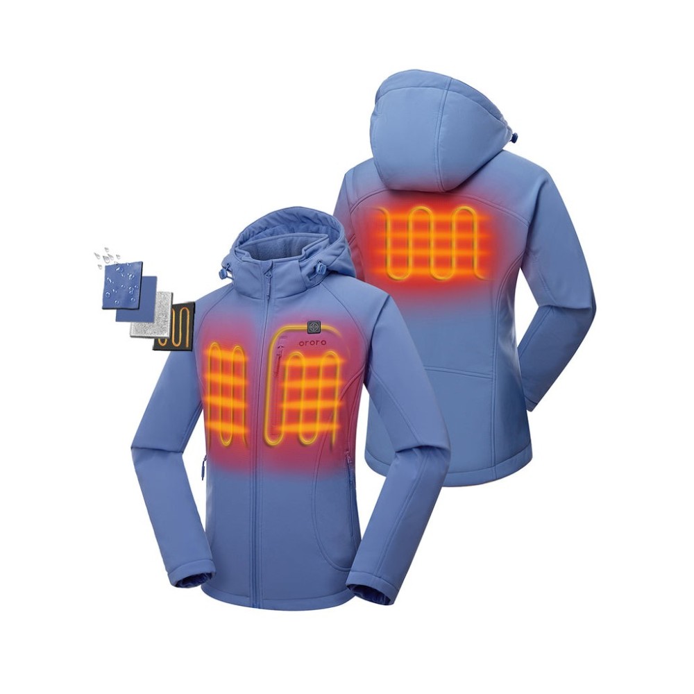 ORORO Womens Haze Blue Classic Heated Jacket Kit Medium - Flockneti
