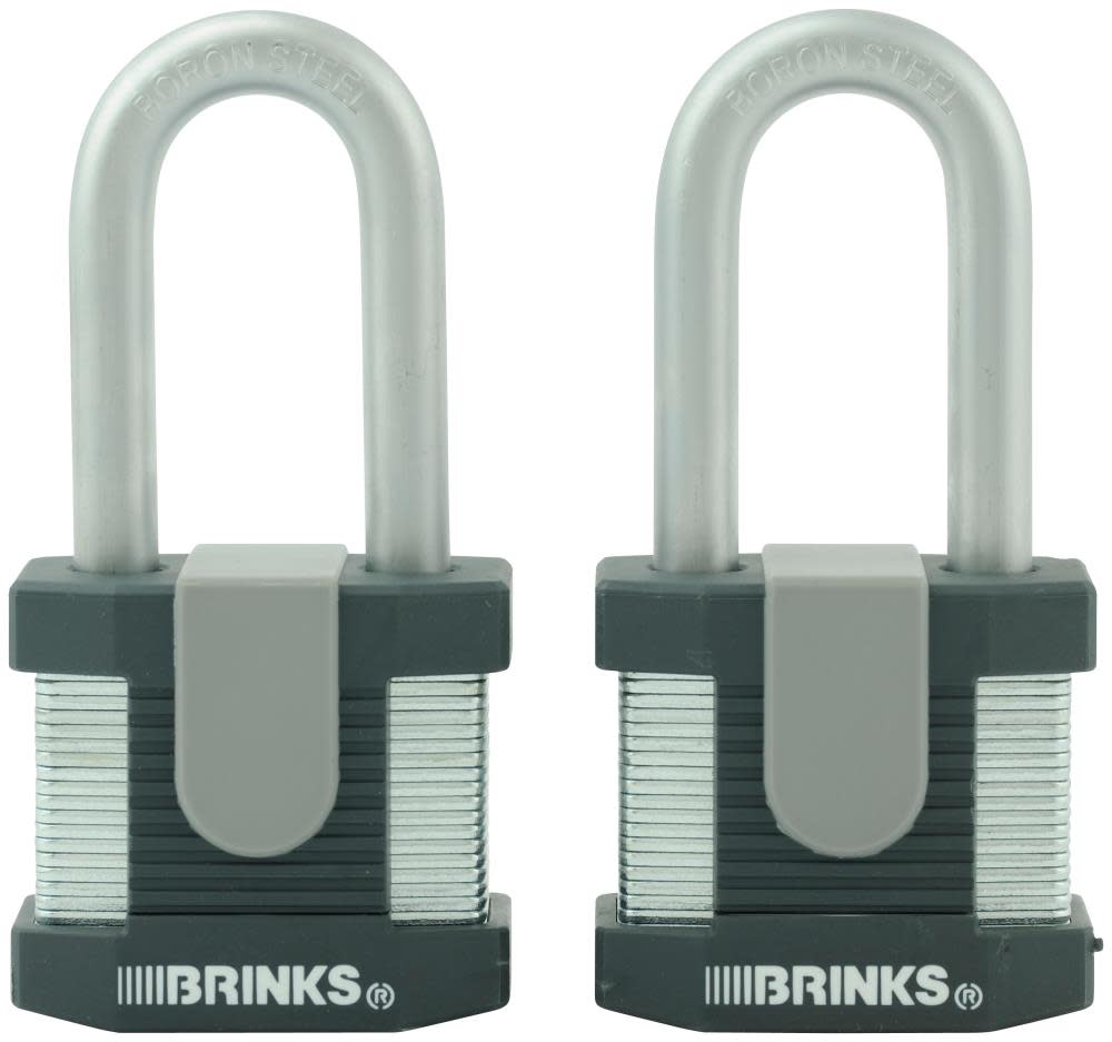 Brinks 2-Pack 2-in Steel Shackle Keyed Padlocks - Flockneti