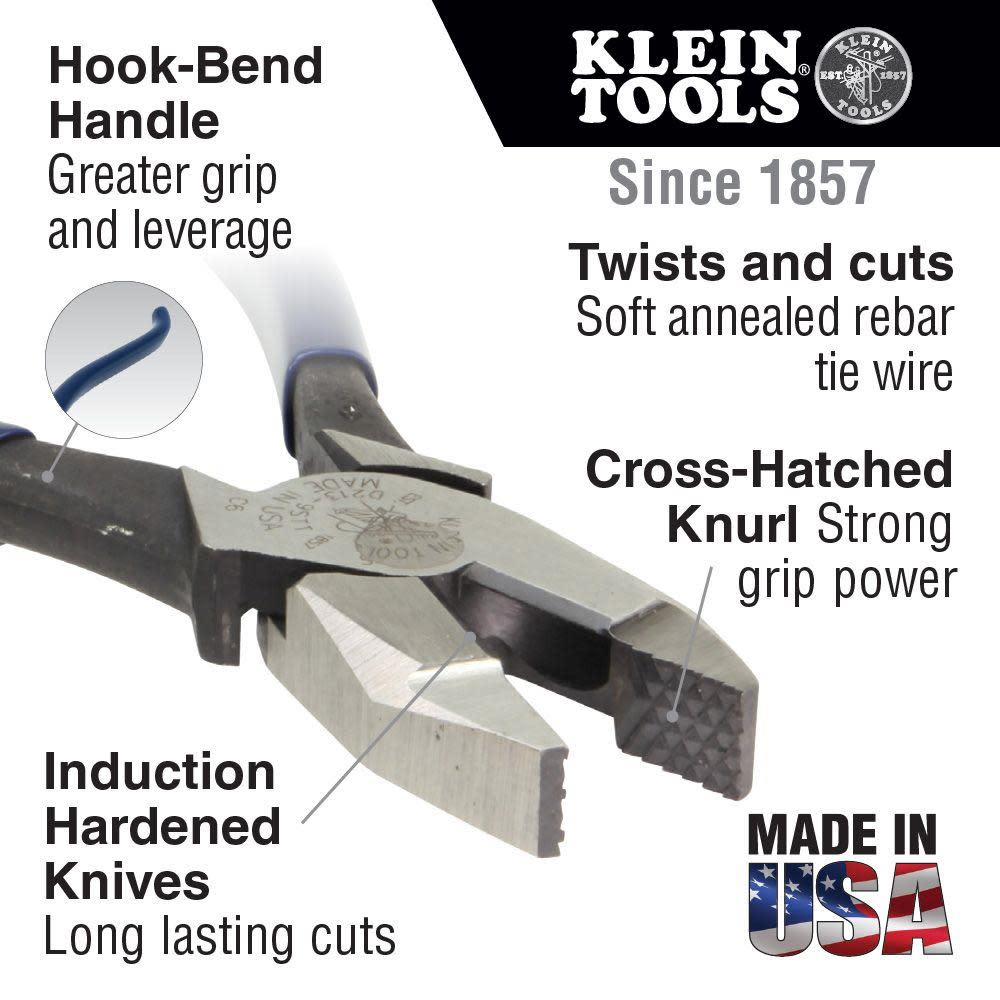 Klein Tools Rebar Work Pliers with Plain Handle - Flockneti