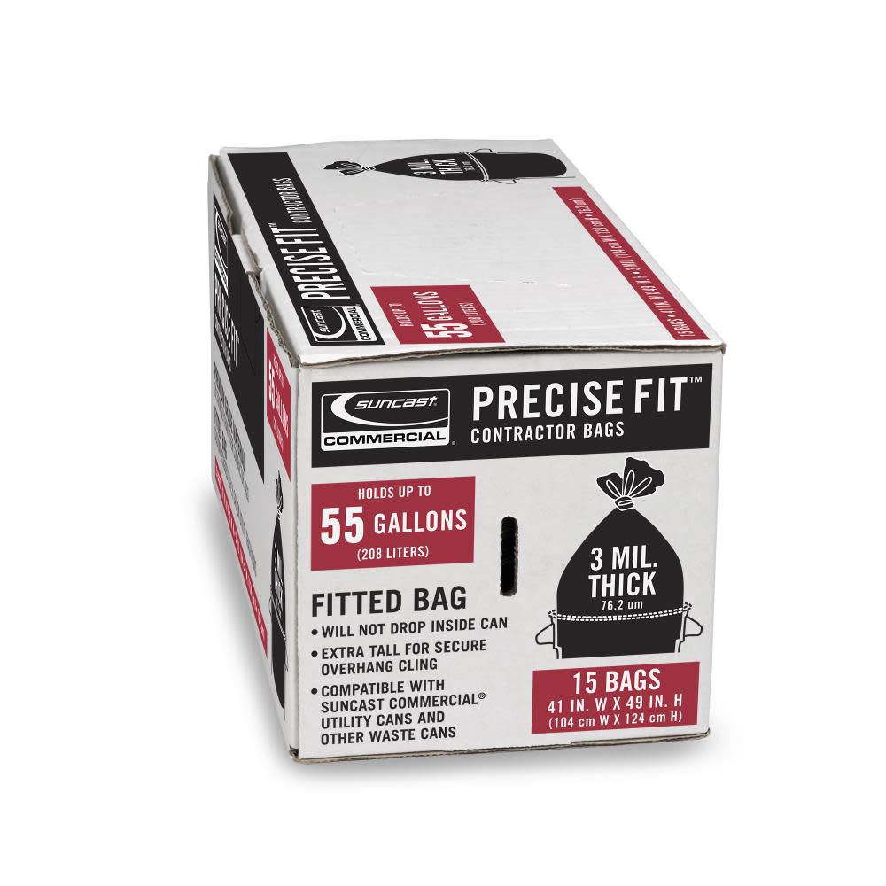 Suncast Precise Fit Contractor Bags 55 gal 3 mil - Flockneti