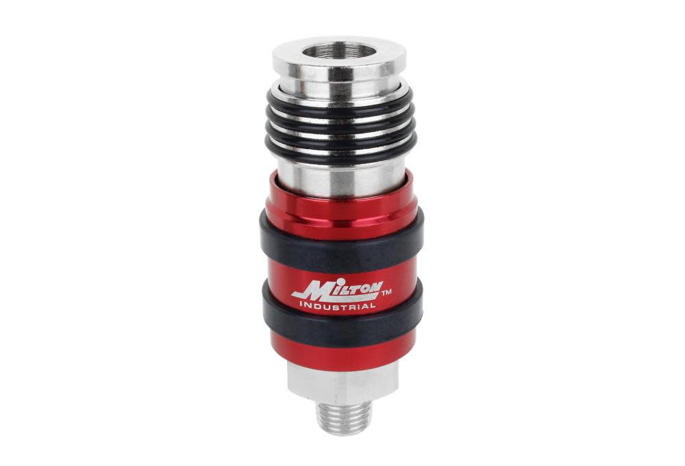 Milton 2 In ONE Universal Safety Exhaust Coupler  1/4″ MNPT x 3/8″ Body Flow - Flockneti