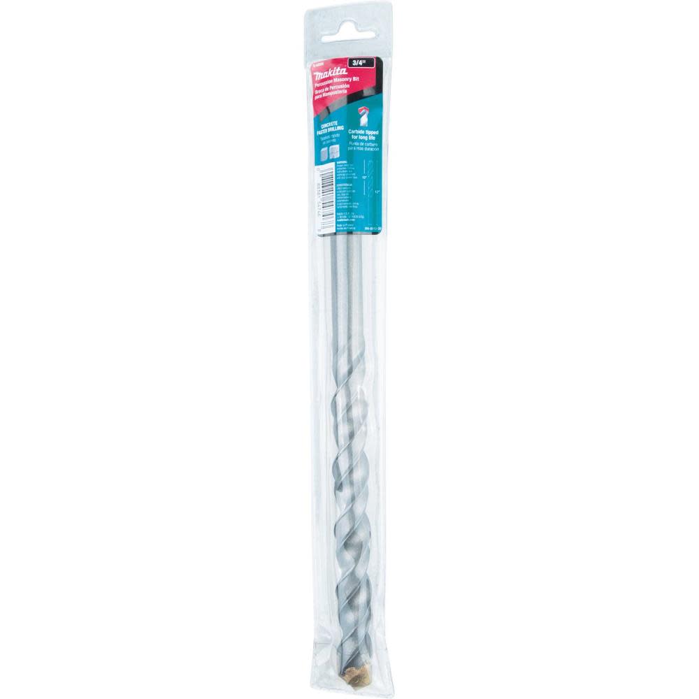 Makita 3/4″ x 12″ Carbide Tipped Percussion Masonry Hammer Drill Bit - Flockneti