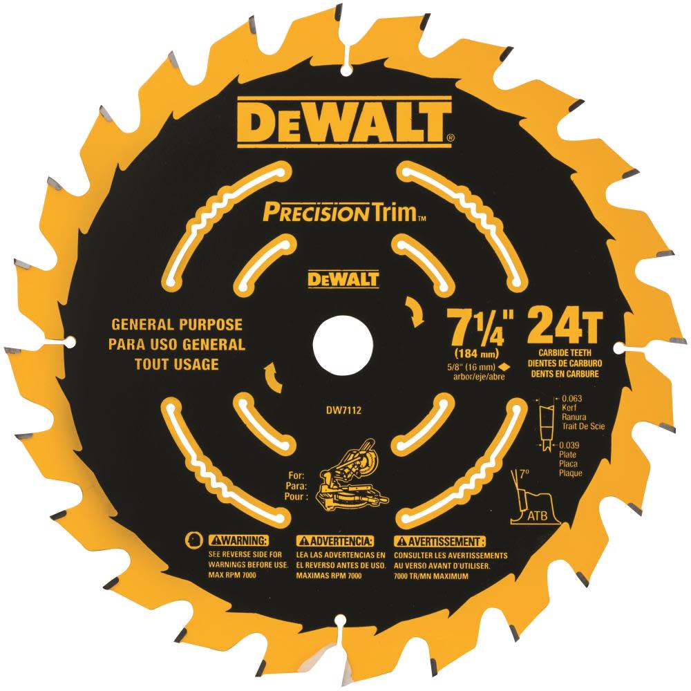 DEWALT Cordless Miter Saw Blade 7-1/4 In. 24T - Flockneti
