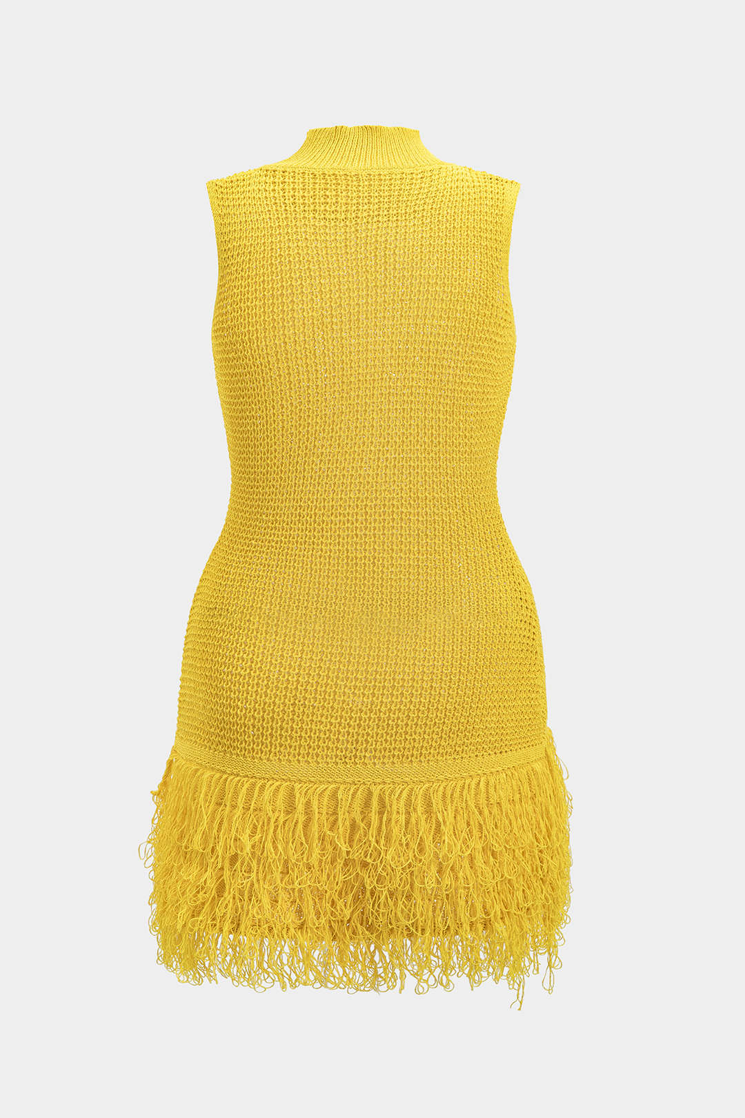Plus Size Knit Fringe Sleeveless Dress - Flockneti