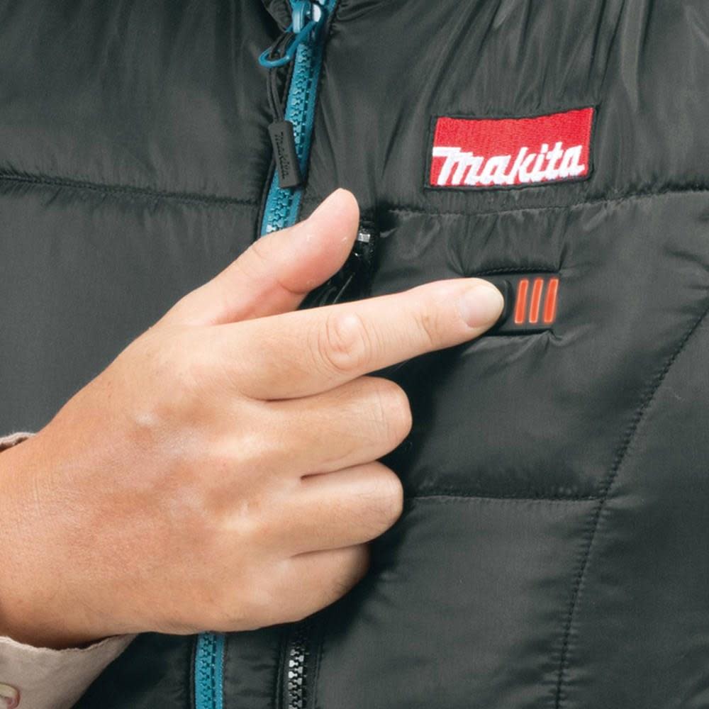 Makita Mens 3X Large Black 18 Volt LXT Lithium-Ion Cordless Heated Vest - Flockneti