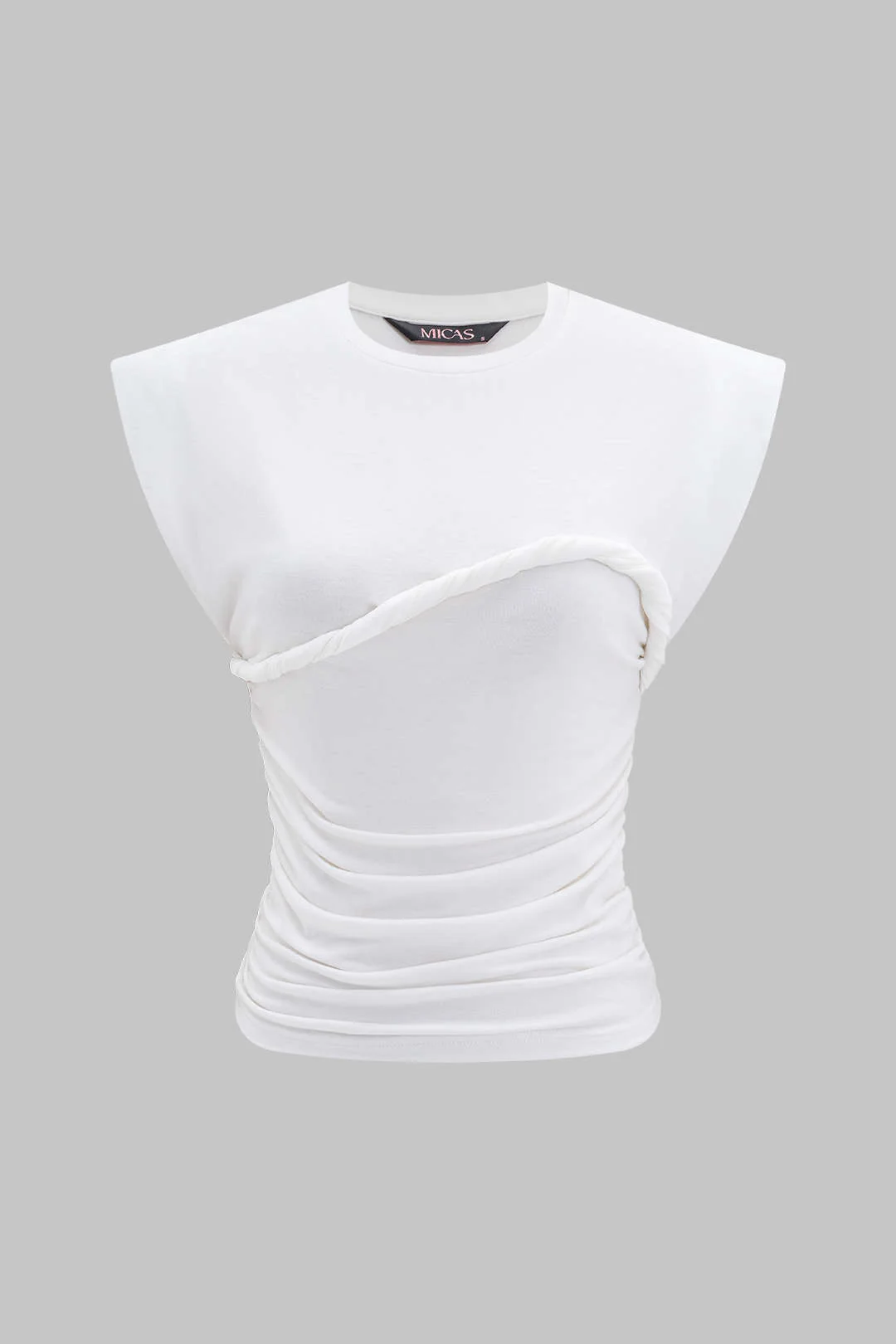 Solid Twist Round Neck T-Shirt - Flockneti